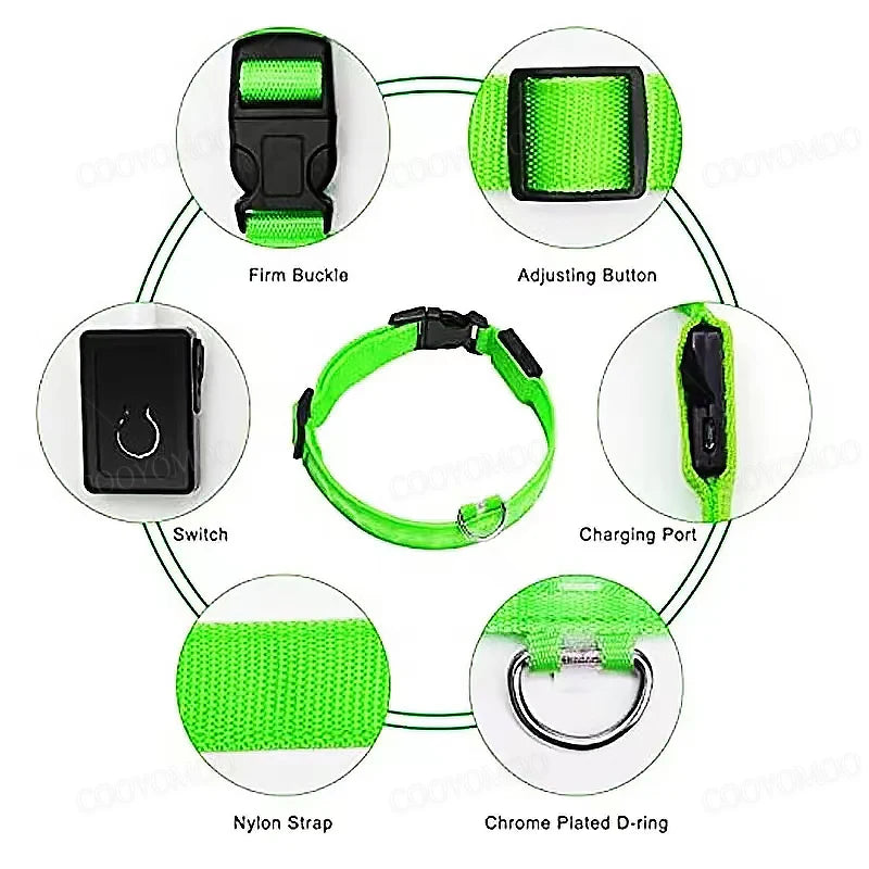 "BrightBuddy" LED dog safety collar